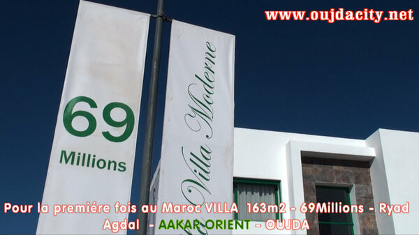 شركة عقار الشرق تحطم كل الأثمنة …فيلات 163 م م بثمن 69 مليون سنتيم برياض اكدال بوجدة VIDEO