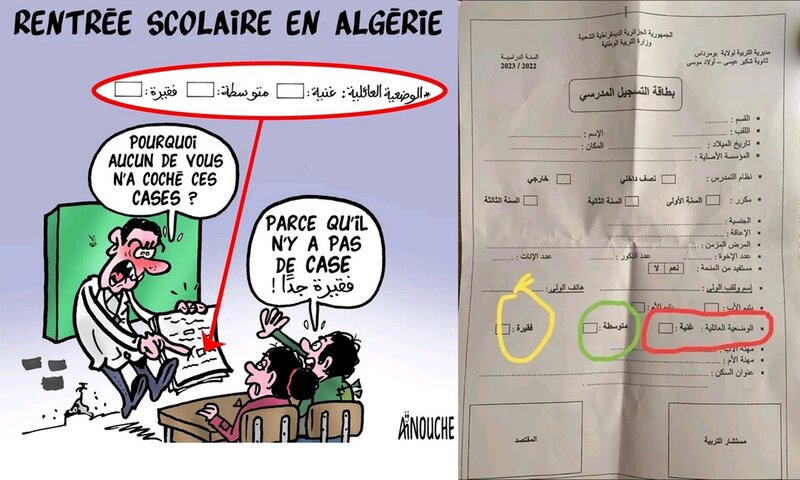 مديرو ثانويات الجزائر يتضامنون مع زميلتهم الموقوفة بسبب المطبوع المتضمن للحالة المادية للأسرة