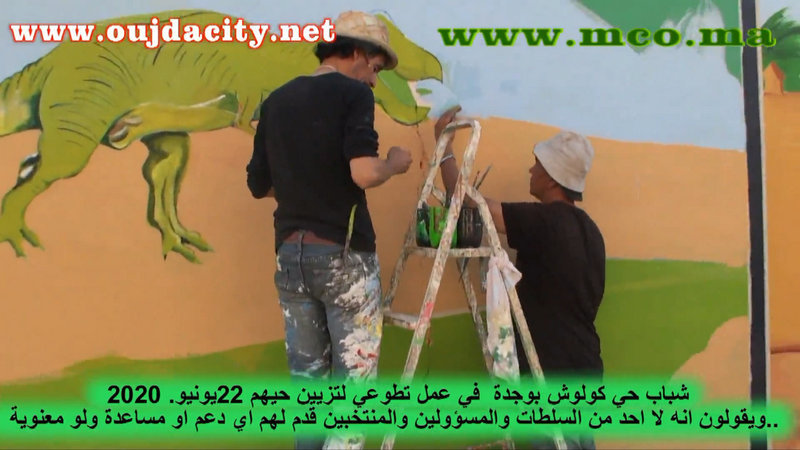 الشباب الايجابي بوجدة يواصلون تزيين احيائهم …نموذج اليوم شباب حي كولوش VIDEO