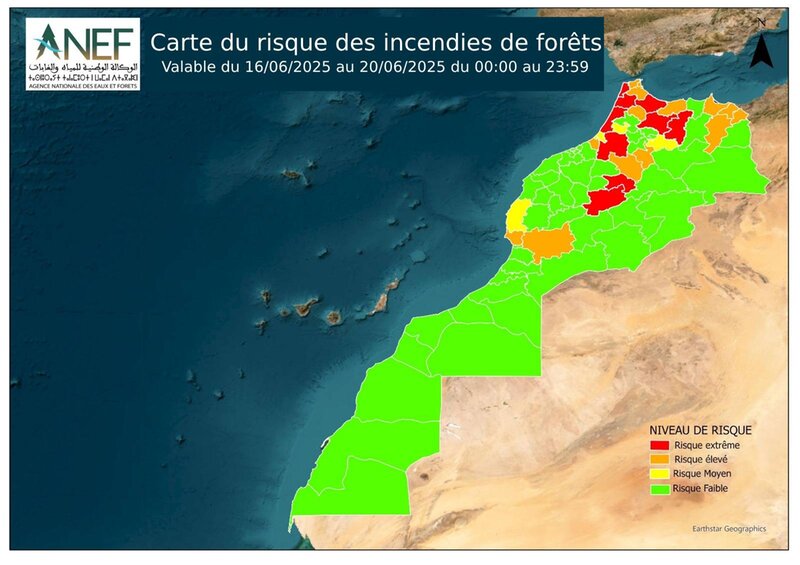 L’Agence nationale des eaux et forêts publie des cartes de prévision pour faire face aux incendies de forêt