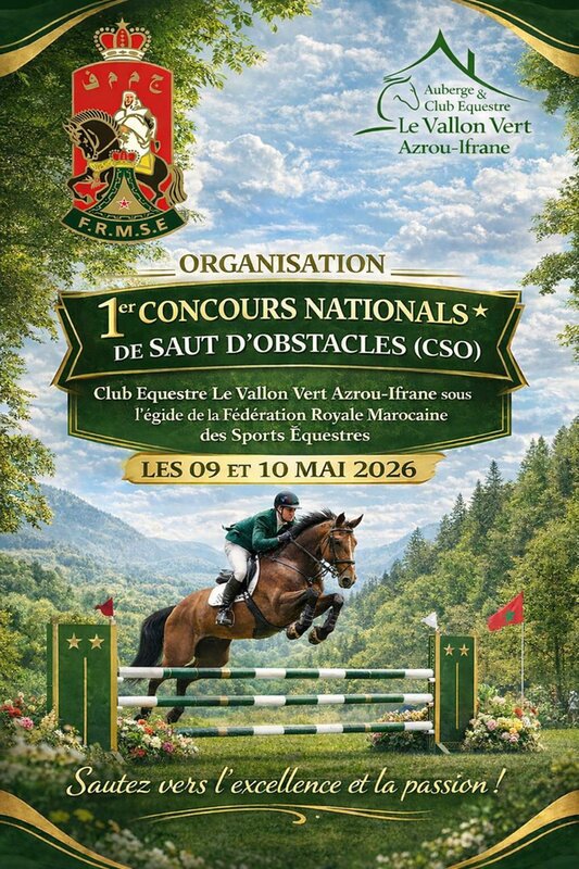 Le Centre Equestre Vallon Vert d’Azrou accueille le Concours de Saut d’Obstacles 1*