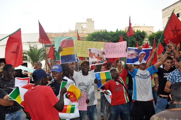 Nador : Grande manifestation contre les – agissements racistes et inhumains – de la police espagnole