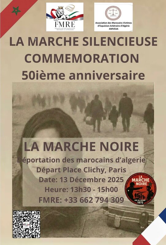 المغاربة ضحايا الطرد التعسفي من الجزائر ينظمون مسيرة صامتة وسط العاصمة الفرنسية باربس