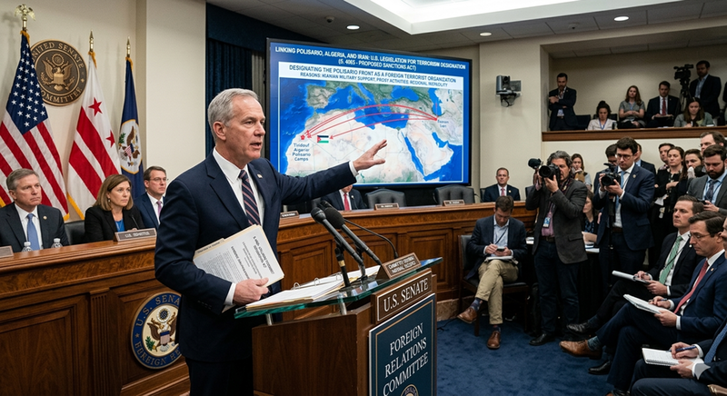 سيناتور أمريكي يربط البوليساريو والجزائر مع إيران ويطرح مشروع قانون لفرض عقوبات: تتسارع الأحداث وتتوجه إلى تصنيف عصابة البوليساريو جماعة ارهابية والجزائر راعيتها