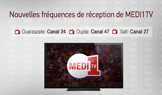 MEDI1TV change de canal de diffusion hertzienne pour les villes de Safi, Ouarzazate et Oujda