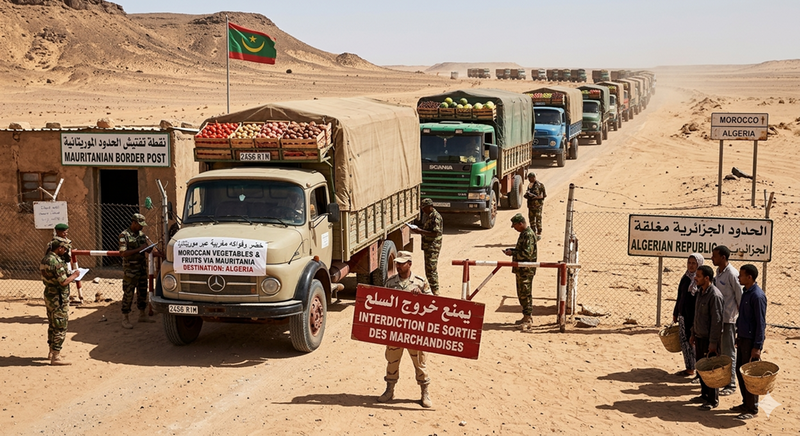 بسبب الندرة والخصاص، تلجأ الجزائر إلى استيراد آلاف الأطنان من الخضر والفواكه المغربية عبر الحدود الموريتانية فيما قامت السلطات الموريتانية بمنع تهريبها إلى الخارج