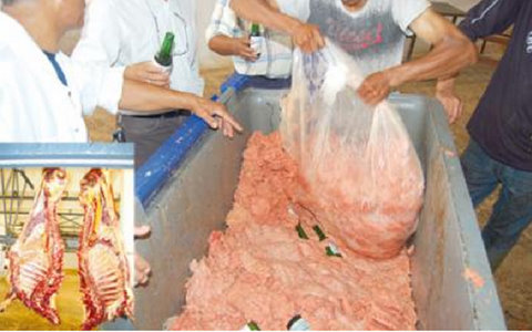 حجز أكثر من 300 كلغ من – الكفتة – داخل شاحنة تبريد وسقيطة بقرة مصابة بداء السلّ