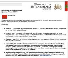 سفـارة بريطانيا ترسم صورة سوداوية عن حالة الطرق و – الخطر الإرهابي – بالمغرب
